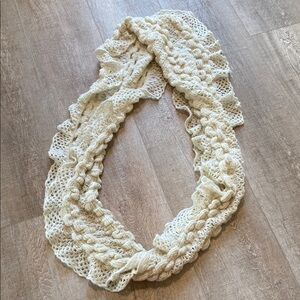 Elegant Cream Knit Scarf